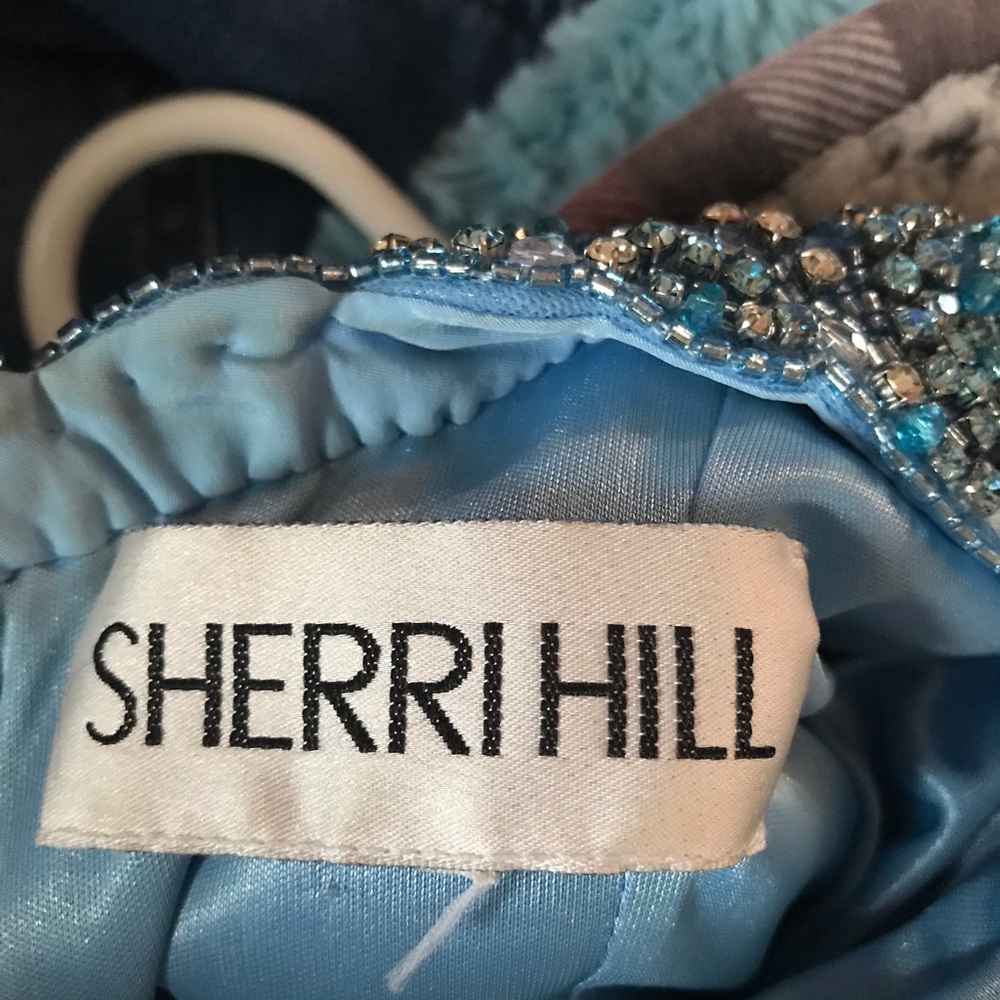 Sherri Hill Light Blue Beaded Dress